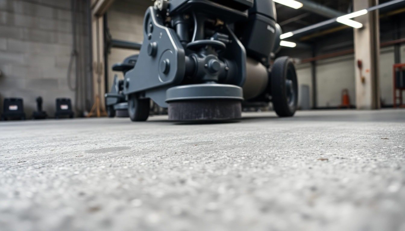 Professional team performing concrete grinding in Birmingham to improve surface durability and