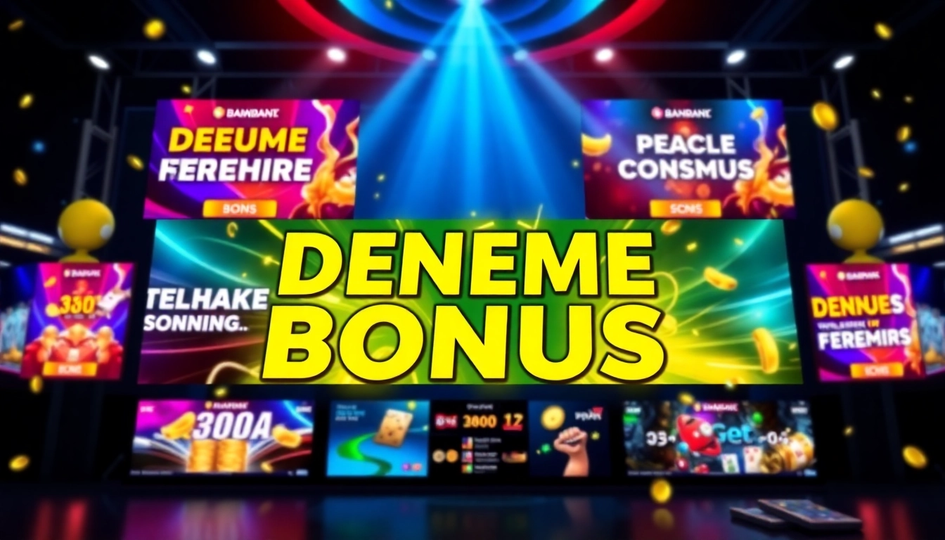 Online casino platform offering deneme bonusu with enticing graphics and vibrant promotional